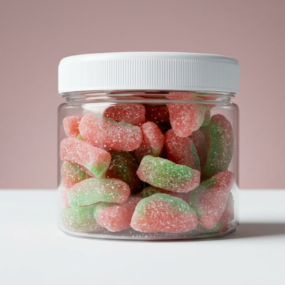 Custom Glass Gummies Jars