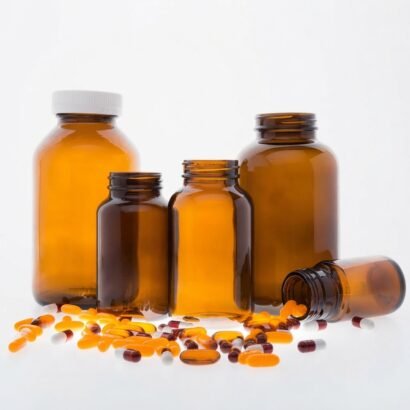 Custom Glass Supplement Bottles