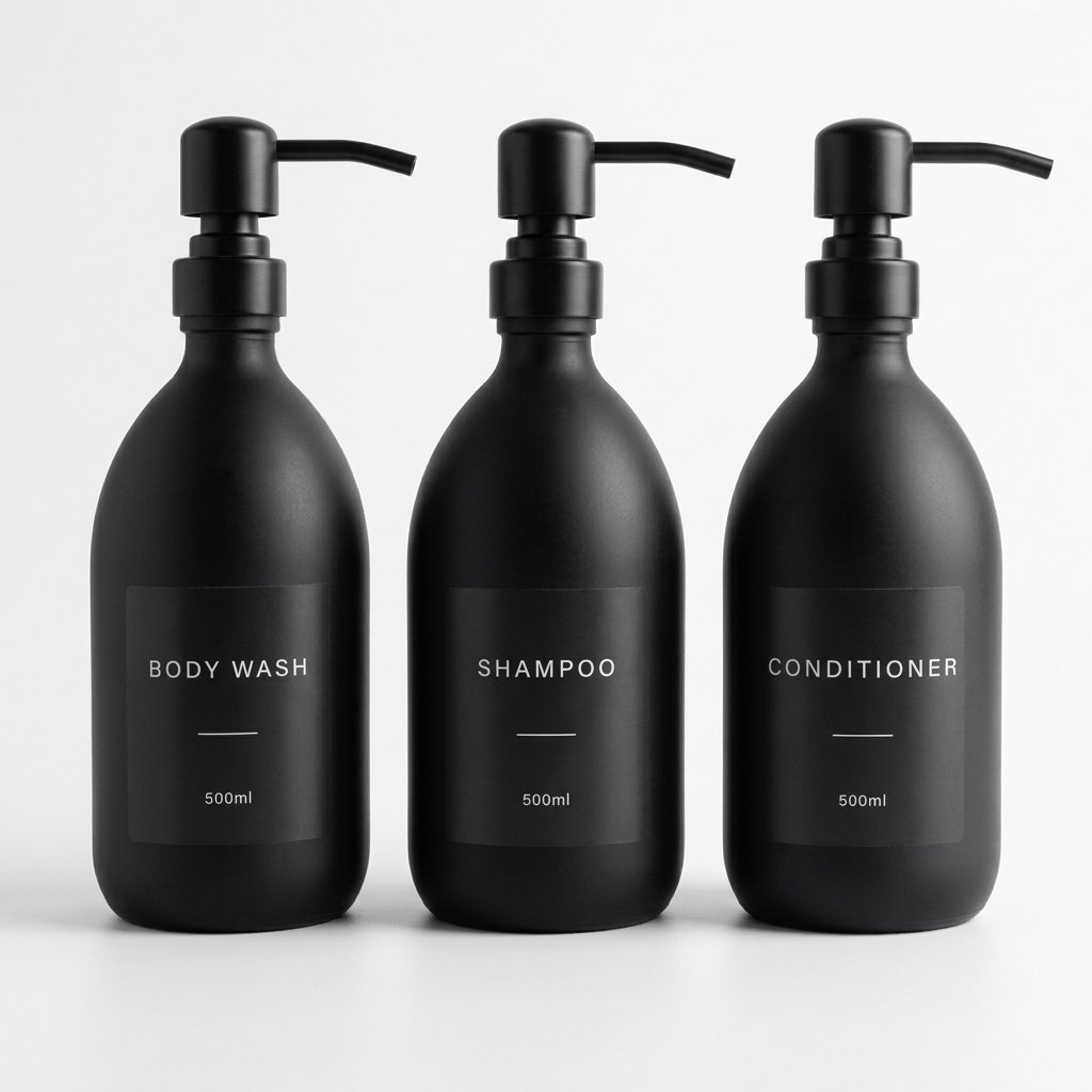 Custom Glass Shampoo Bottles - Image 2
